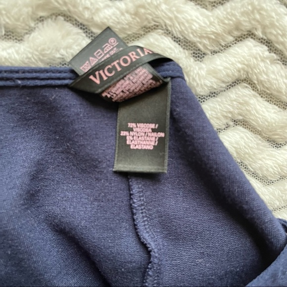 Victoria’s Secret Moda Intl’ Navy Blue Ponte Knit & Mesh Peplum Dress Sz 6 - Picture 6 of 10